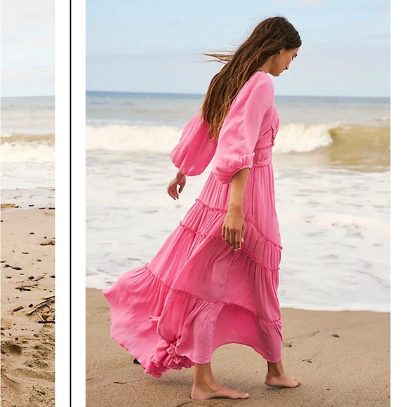 FREE PEOPLE
You're A Jewel Maxi pink rare spring boho casual resort revolve $148 - Picture 5 of 14